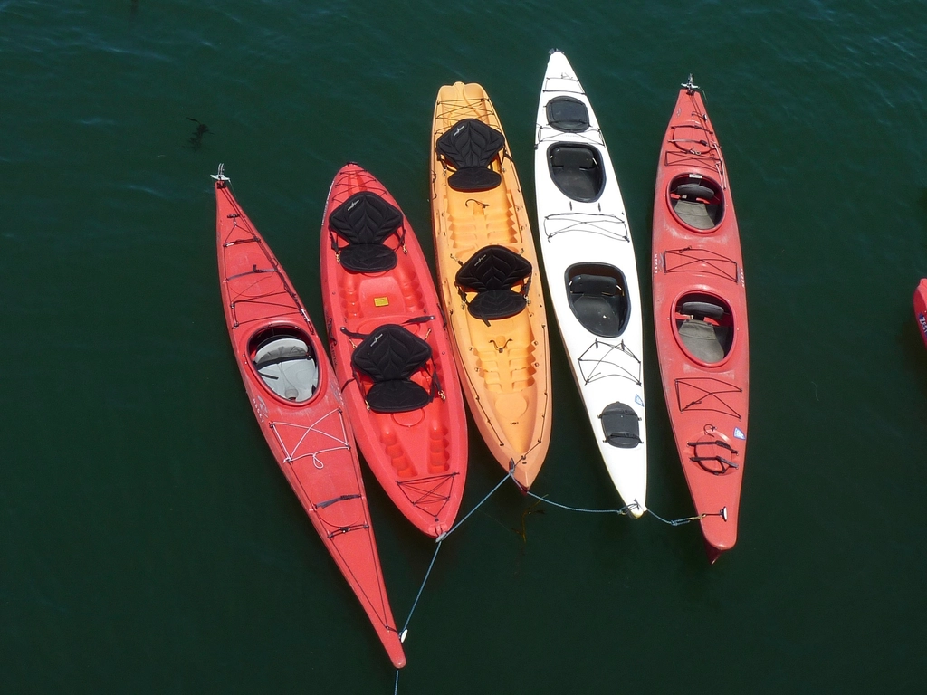 Parked kayak water