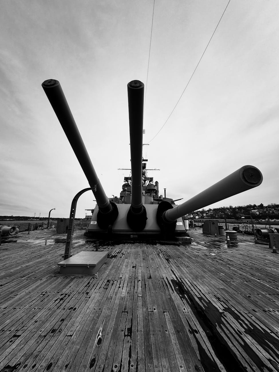 cannons on military warship